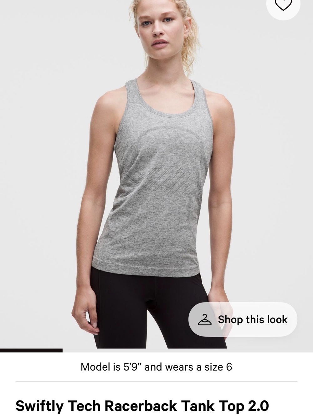 lululemon athletica Gray swiftly tech racer back tank 2.0